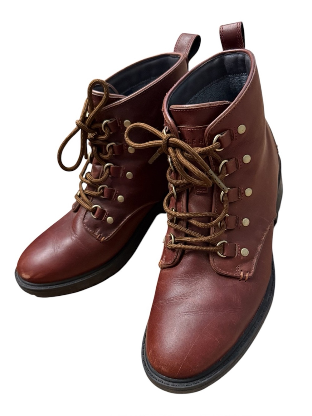 Cole Haan Women’s Brown Leather Lace-Up Ankle Boots